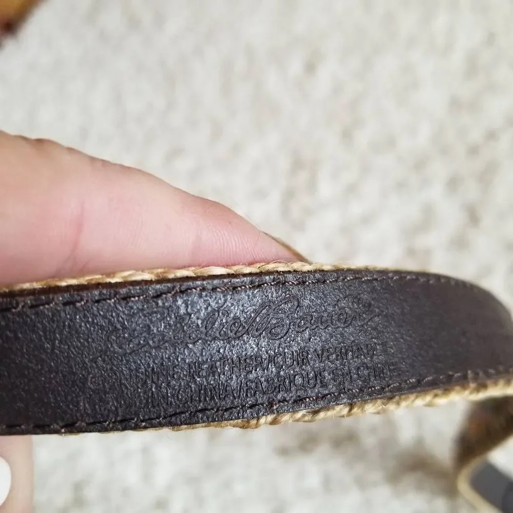 Vintage Eddie Bauer Leather + Woven Belt S
